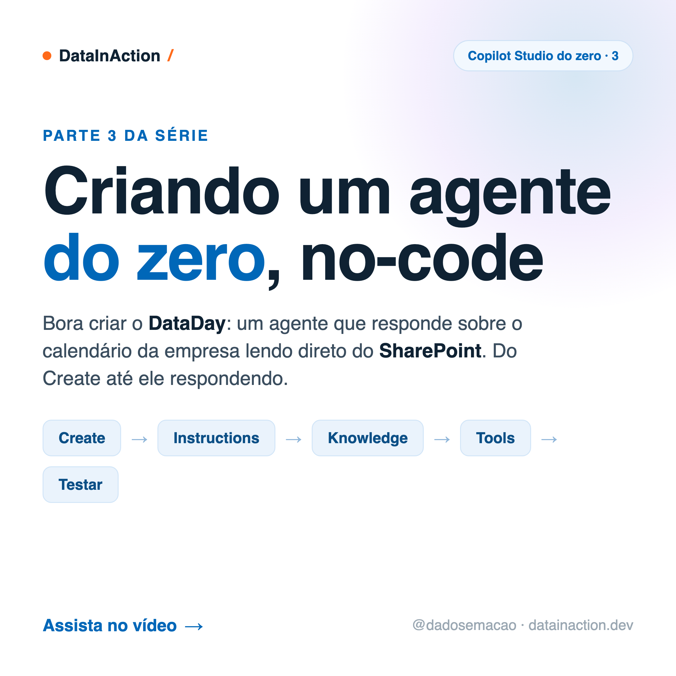 Copilot Studio do zero [3] - Criando seu primeiro agente do zero: o DataDay