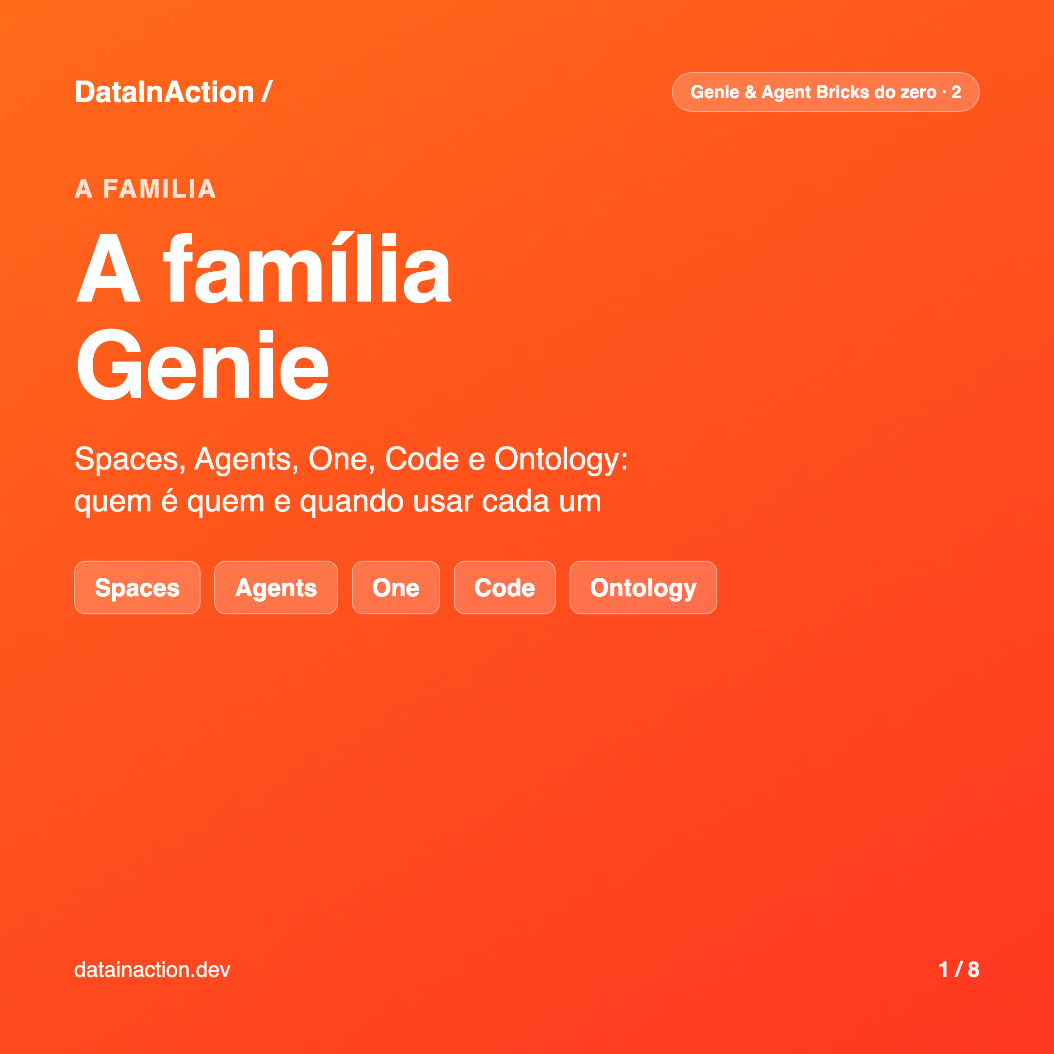 Genie & Agent Bricks do zero [2] - A família Genie: Spaces, Agents, One, Code e Ontology