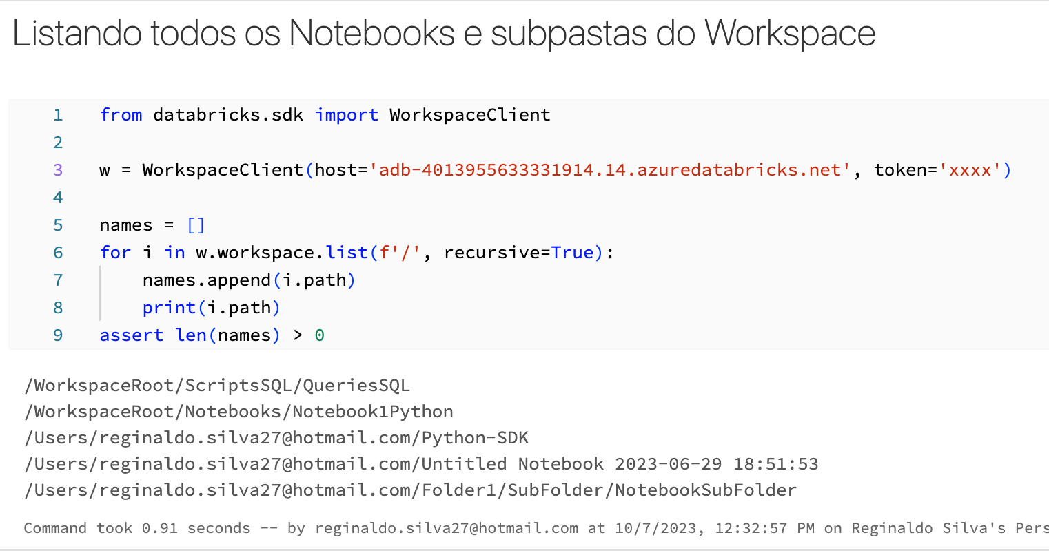 Listando todos notebooks