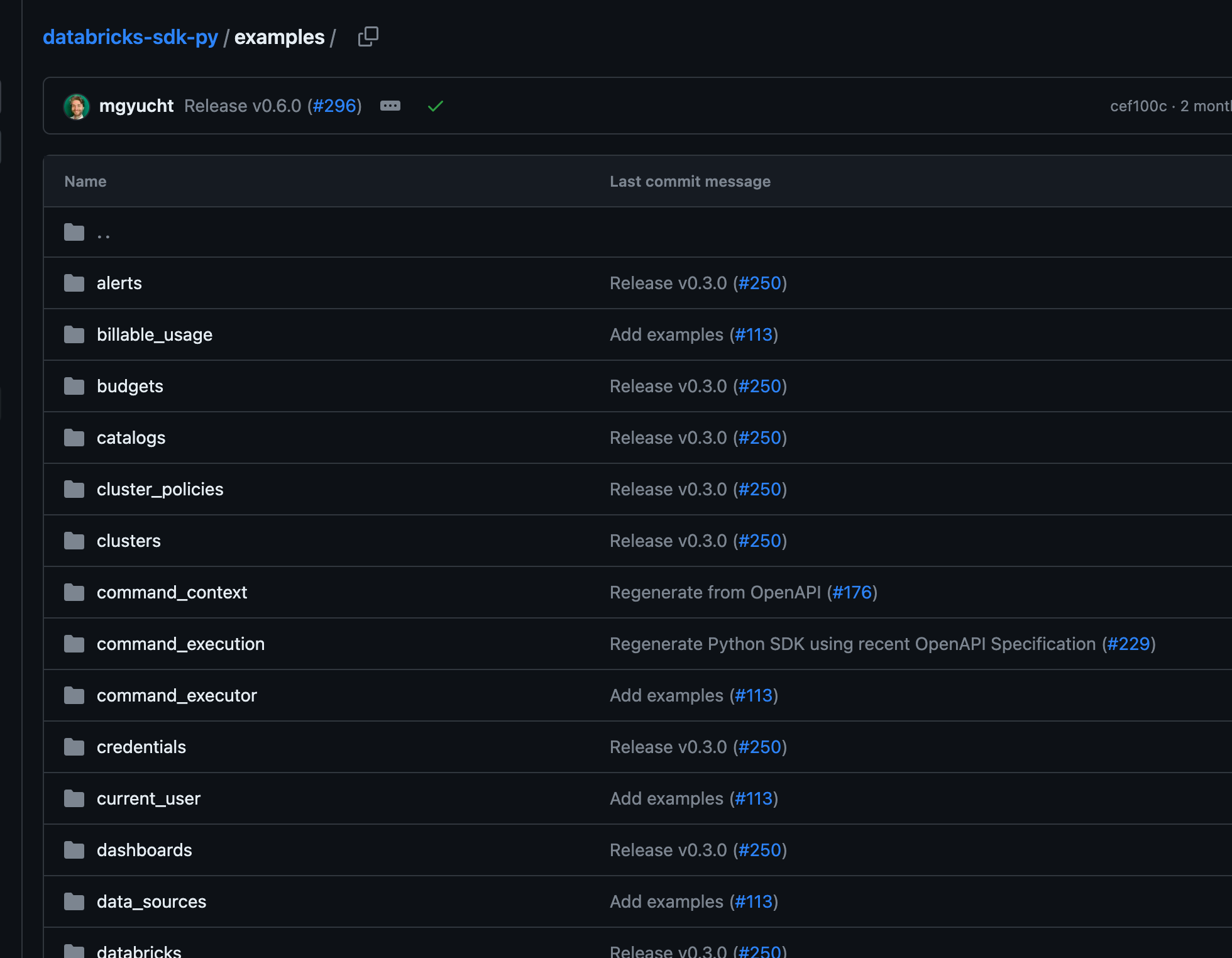 Exemplos no github