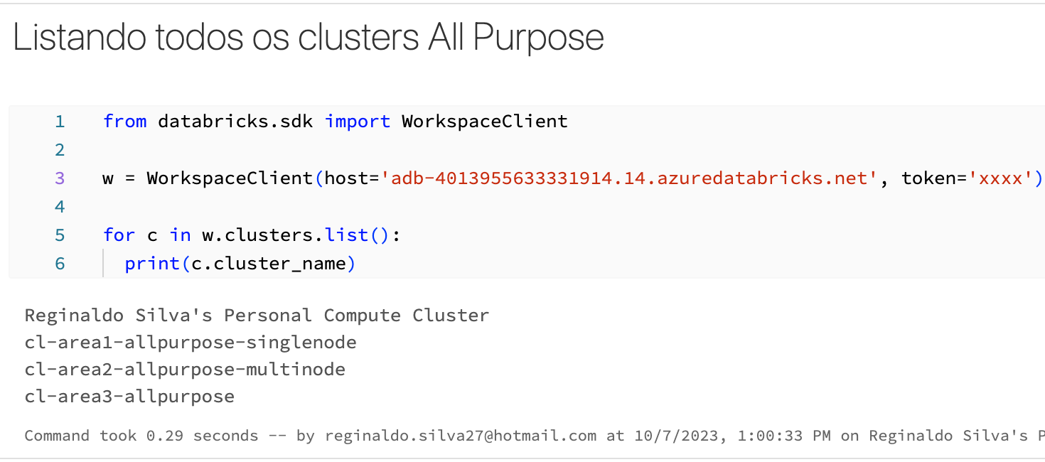 Listando Clusters