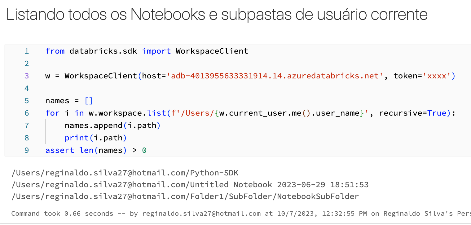 Listando notebooks